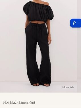 Noa Black Linen Pants - DISSH